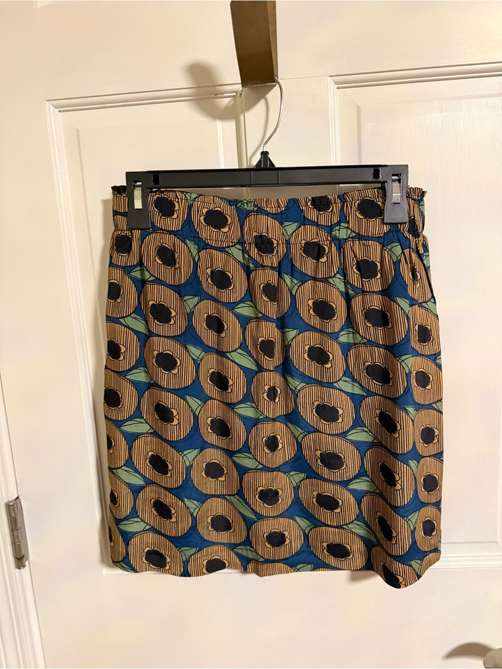 Tulip B Blue and Tan Geometric Print Women's Skirt